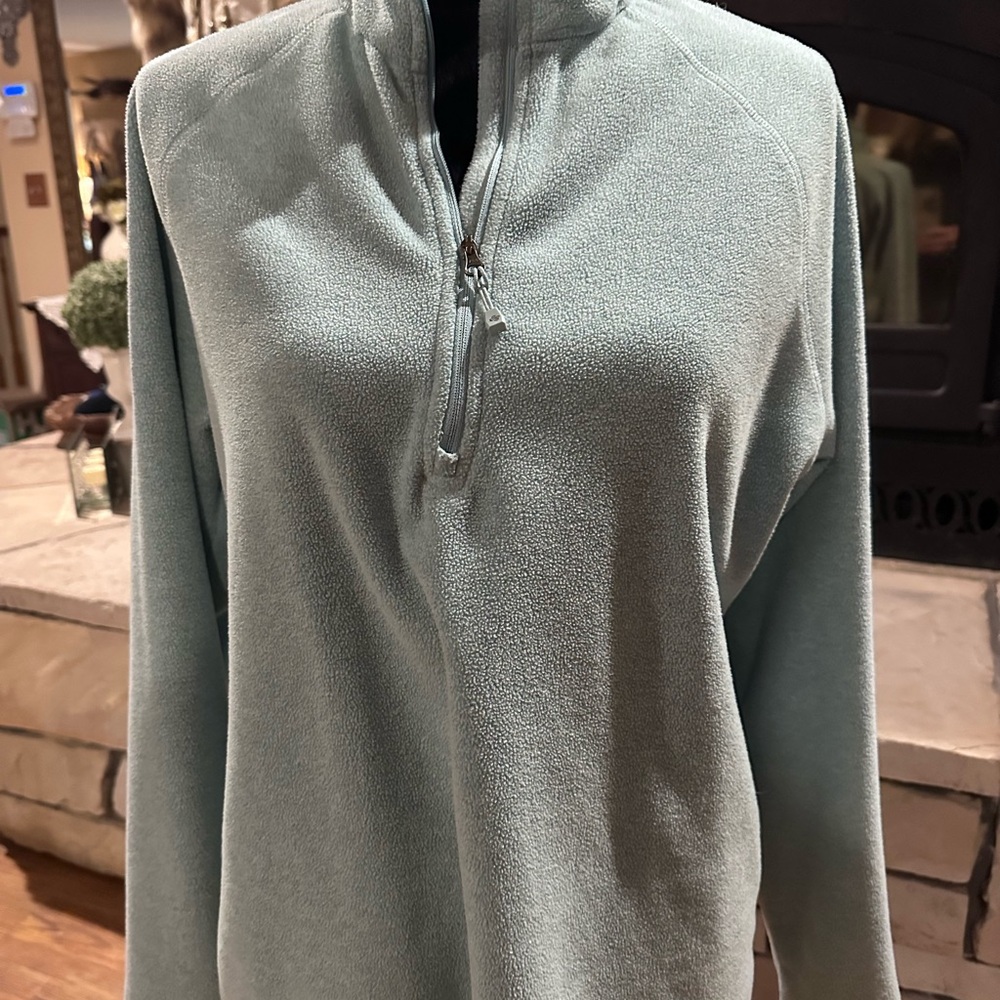 Eddie Bauer Soft Teal Quarter-Zip Sweater